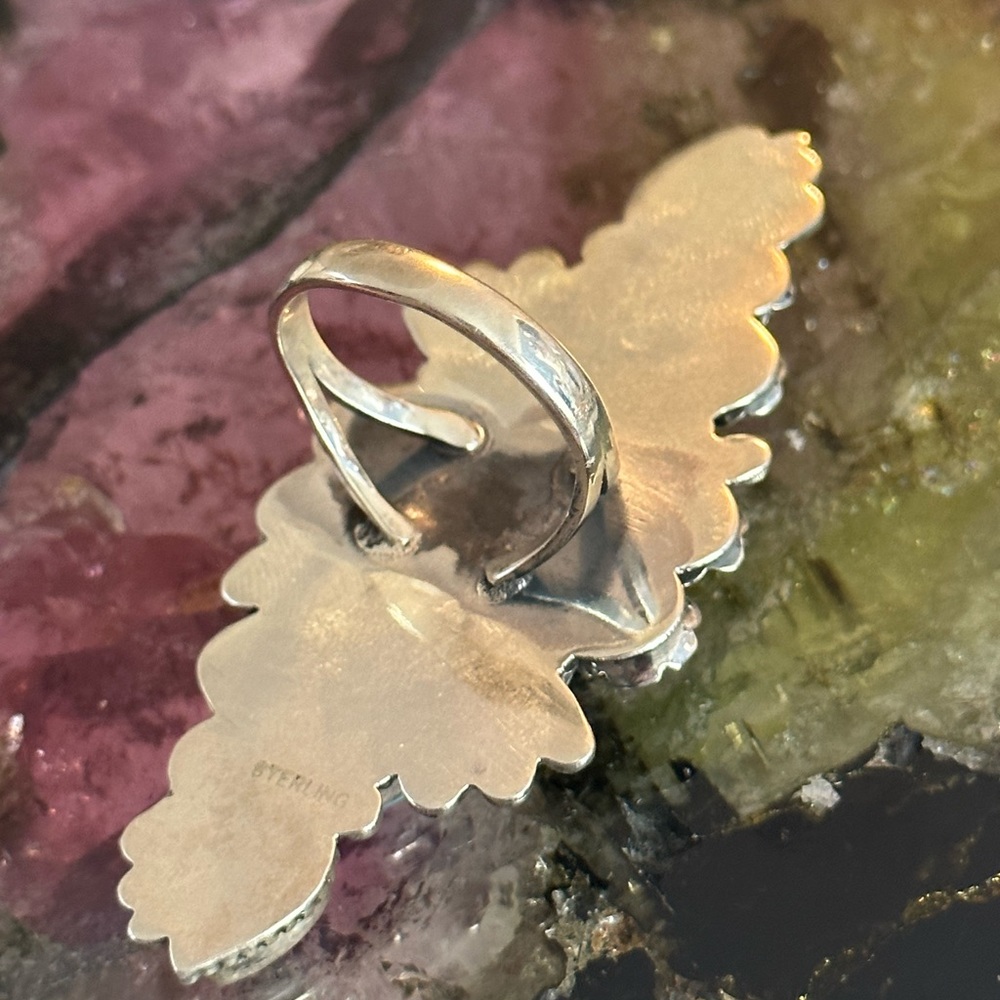 Turquoise Super Statement Sterling Silver Ring - image 4